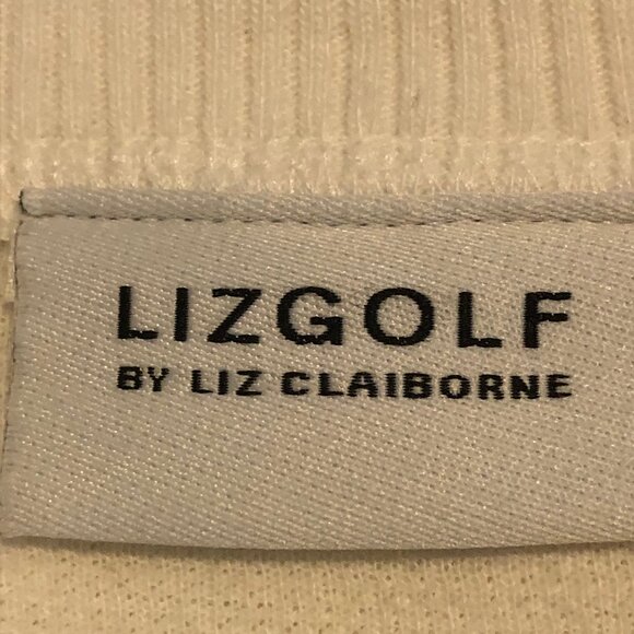 LizGolf by Liz Claiborne Ivory Zip-Up Sweater (M) — Classic Fall Style - Picture 9 of 11